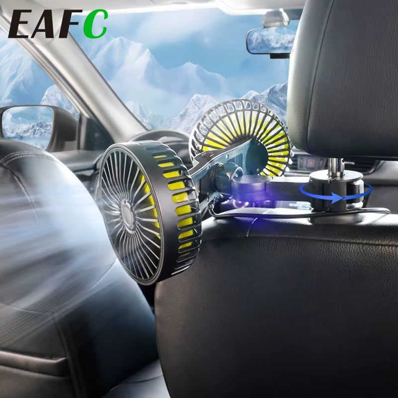 3-Speed Car Fan Rear Seat Ventilador USB Freshener Air Conditioner Climatiseur Ventilateur Voiture Ventilatore Auto Cooler