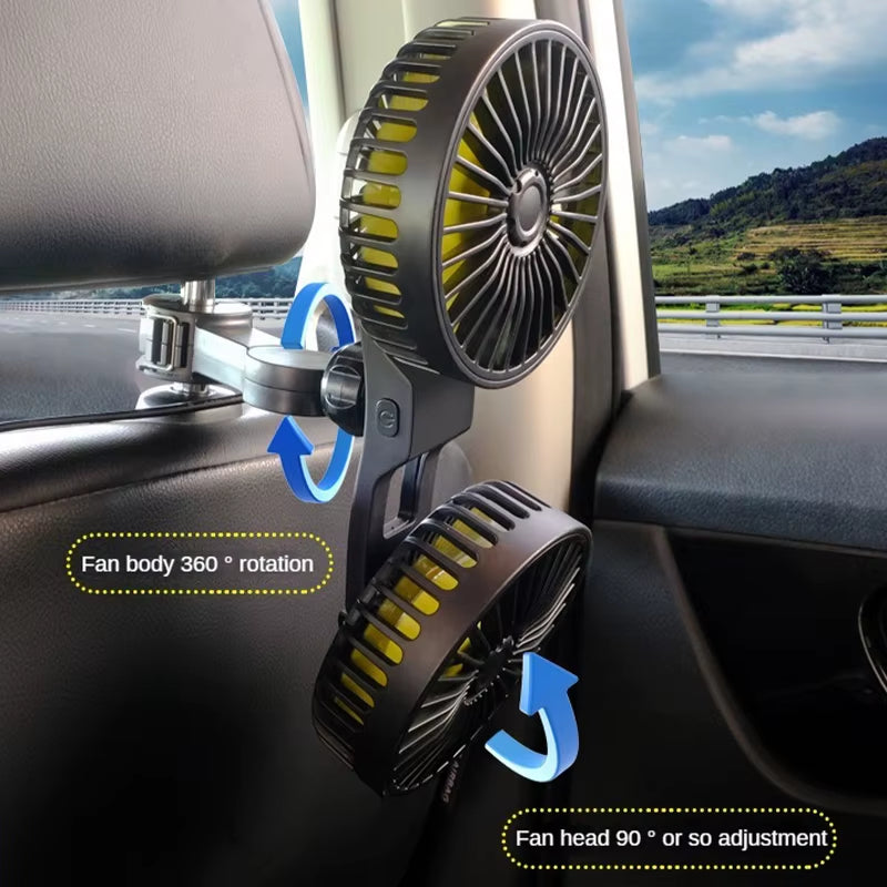 3-Speed Car Fan Rear Seat Ventilador USB Freshener Air Conditioner Climatiseur Ventilateur Voiture Ventilatore Auto Cooler